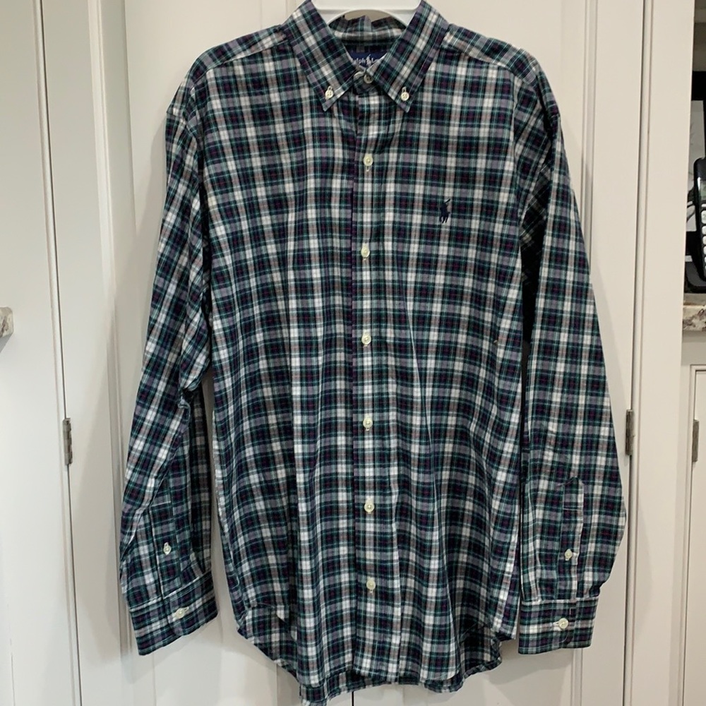 Ralph Lauren Boys Button down Dress Shirt 💙💚🤍❤️